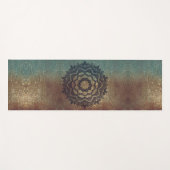 Tapis De Yoga Bronze et vert chimmery Mandala Yoga Mat (Devant (Horizontal))