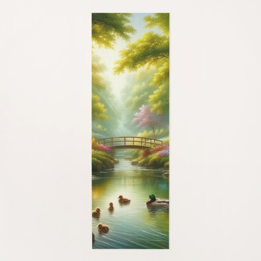 Tapis De Yoga Brook de printemps avec canards/fleurs (Devant)