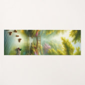 Tapis De Yoga Brook de printemps avec canards/fleurs (Devant (Horizontal))