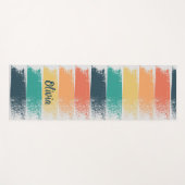 Tapis De Yoga Brosse avec traits de couleur rétro (Devant (Horizontal))