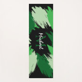 Tapis De Yoga Brosse nuances de nom vert avec monogramme (Devant)