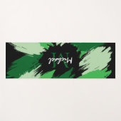 Tapis De Yoga Brosse nuances de nom vert avec monogramme (Devant (Horizontal))