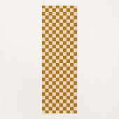Tapis De Yoga Brown and beige checkerboard pattern (Devant)