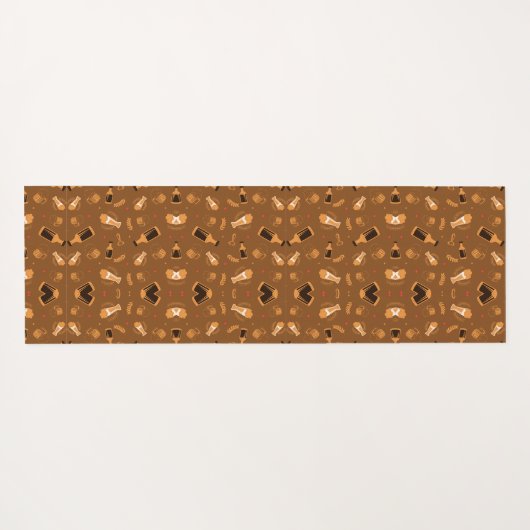 Tapis De Yoga Brown patterned fabric featuring a symmetrical  (Dos (Horizontal))