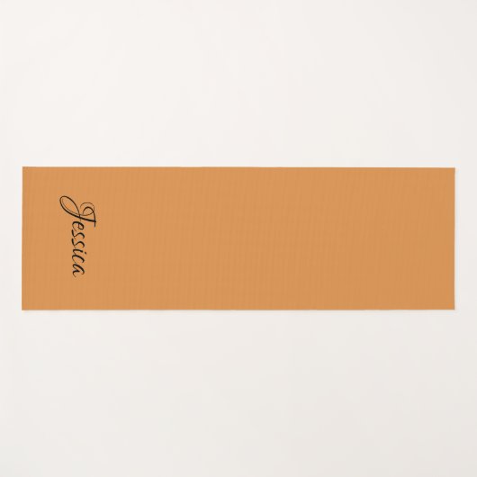 Tapis De Yoga Brown simple nom de script simple (Devant (Horizontal))