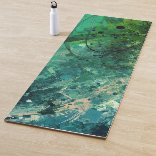 Tapis De Yoga Bruit Vert Abstrait (En situation)