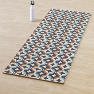 Tapis De Yoga Brun moderne de la moitié du siècle et motif