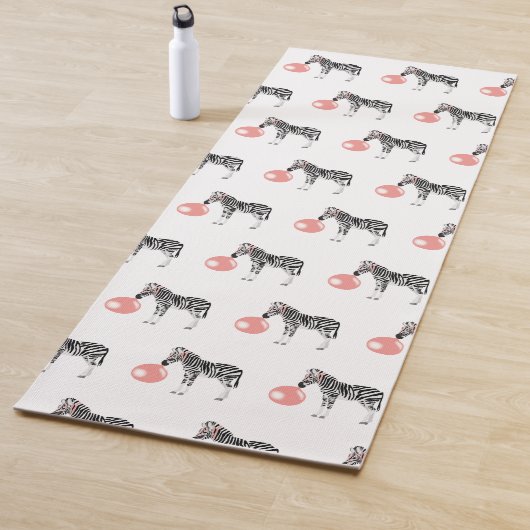 Tapis De Yoga Buble Gum Zebra Blowbble Motif (En situation)