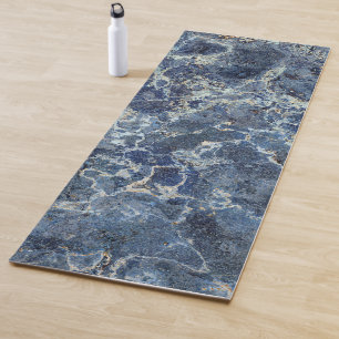 Tapis De Yoga Bue Gris Marbre Noir & Veines Beige