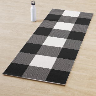 Tapis De Yoga Buffalo noir et blanc À damiers Carrés