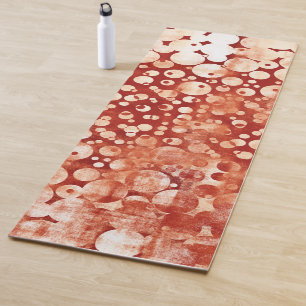 Tapis De Yoga Bulles Abstraites rouges blanches à motifs