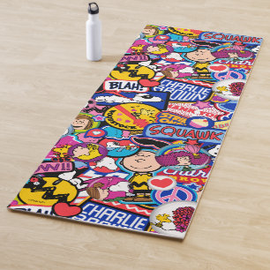 Tapis De Yoga cacahuètes Motif de patchs Mixtape
