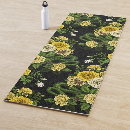 Tapis De Yoga Caché en rose, jaune et vert (En situation)