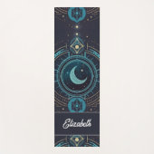 Tapis De Yoga Cadeau customisé Croissant Lune Et Étoiles Céleste (Devant)