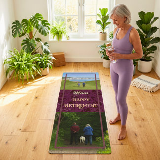 Tapis De Yoga Cadeaux Personnalisés de Bonne Retraite pour Maman