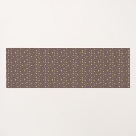 Tapis De Yoga Café tendance Brown et plumes dorées Yoga Mat (Dos (Horizontal))