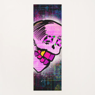 Tapis De Yoga Calavera Thug Style Grunge Mexicain De Coupe De Bo