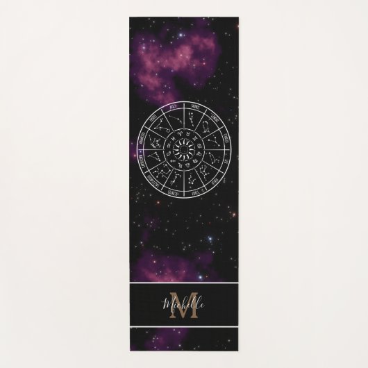 Tapis De Yoga Calendrier zodiaque Yoga Mat avec Nebula violette (Devant)