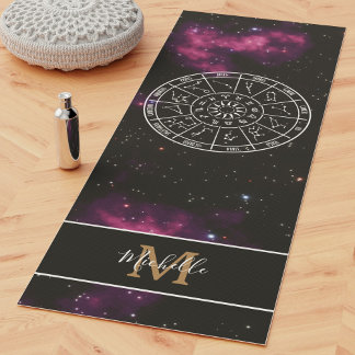 Tapis De Yoga Calendrier zodiaque Yoga Mat avec Nebula violette