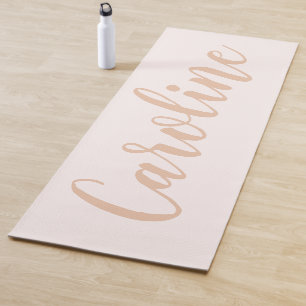Tapis De Yoga Calligraphie minimaliste de flush Nom personnalisé