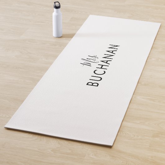Tapis De Yoga Calligraphie noir et blanc Douche nuptiale (En situation)