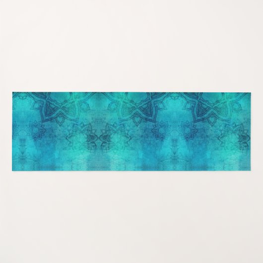 Tapis De Yoga Calme Mandala Bleu (Devant (Horizontal))