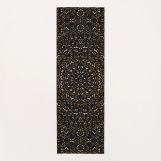 Tapis De Yoga Camel Tan Mandala avec une symétrie élégante (Devant)