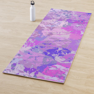 Tapis De Yoga Camo Abstrait tendance rose violet bleu