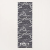 Tapis De Yoga Camouflage de texture grise. Camo ton (Dos)