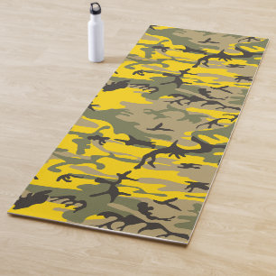 Tapis De Yoga Camouflage jaune et vert, Militaire, Armée