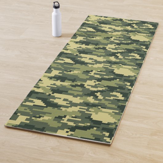 Tapis De Yoga Camouflage numérique en bois à 8 bits / Camo (En situation)