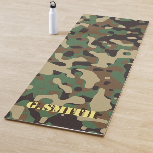 Tapis De Yoga Camouflage vert et Brown. Camo ton (En situation)