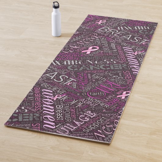 Tapis De Yoga Cancer du sein Sensibilisation Mot Cloud ID261 (En situation)