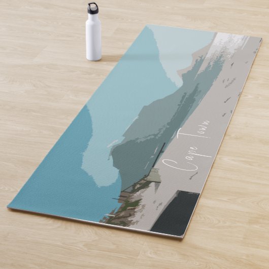 Tapis De Yoga Cape Town Table Mountain Ocean Sketch (En situation)