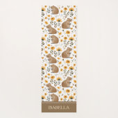 Tapis De Yoga Capybara Floral Personnalisé (Dos)