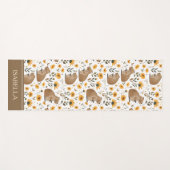 Tapis De Yoga Capybara Floral Personnalisé (Devant (Horizontal))