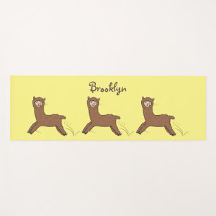 Tapis De Yoga Caricature d'alpaga brun joli