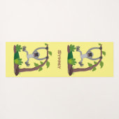 Tapis De Yoga Caricature de bande de gibbon joyeux (Dos (Horizontal))