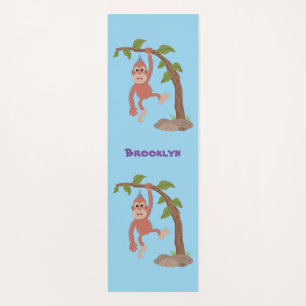 Tapis De Yoga Caricature de bébé orangoutan joyeux