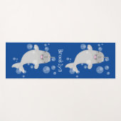 Tapis De Yoga Caricature de bulles de narval joyeux (Devant (Horizontal))