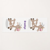 Tapis De Yoga Caricature de chèvre billy joyeux (Devant (Horizontal))