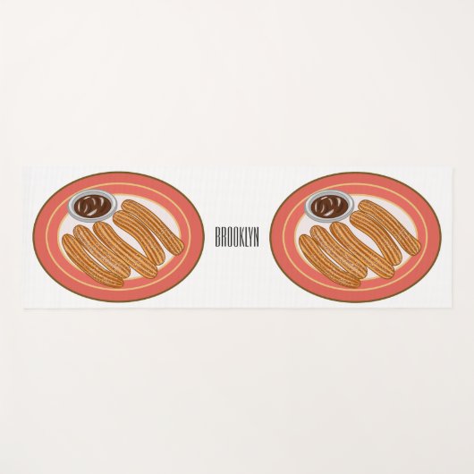 Tapis De Yoga Caricature de Churro (Devant (Horizontal))