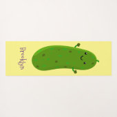Tapis De Yoga Caricature de cornichon joyeux (Dos (Horizontal))