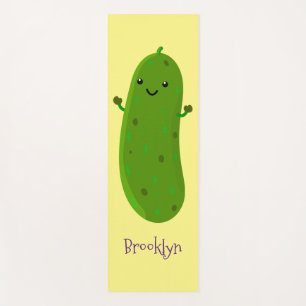 Tapis De Yoga Caricature de cornichon joyeux
