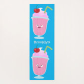 Tapis De Yoga Caricature de crème glacée de fraise mignonne (Dos)