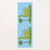 Tapis De Yoga Caricature de dinosaure de brontosaurus vert migno (Devant)