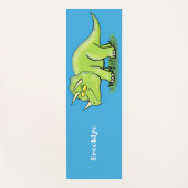 Tapis De Yoga Caricature de dinosaure de triceratops vert mignon (Devant)