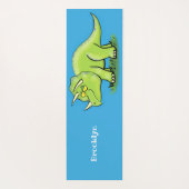 Tapis De Yoga Caricature de dinosaure de triceratops vert mignon (Dos)