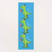 Tapis De Yoga Caricature de dinosaure vert t rex (Dos)