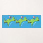 Tapis De Yoga Caricature de dinosaure vert t rex (Devant (Horizontal))